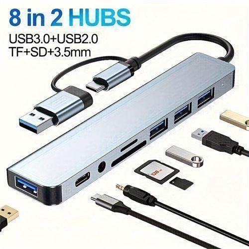 8-in-2 USB Type C Hub Multi Port Adapter Splitter Dock Station Item | Buy 8-in-2 USB Type C Hub Multi Port Adapter Splitter Dock Station | SPOP Enterprise Global